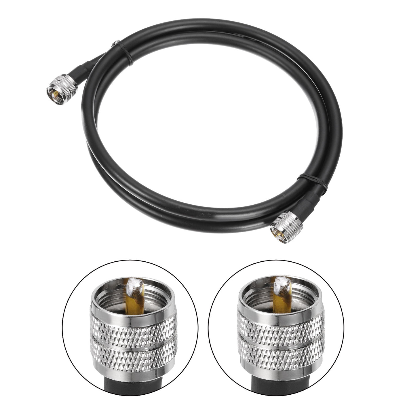 uxcell Uxcell RG8 CB Koax Kabel Jumper Kabel mit Pl-259 Stecker zu Stecker Anschlüssen Niedrige Verlust CB Antenne für CB/Ham Radio 1.5m/4.9ft