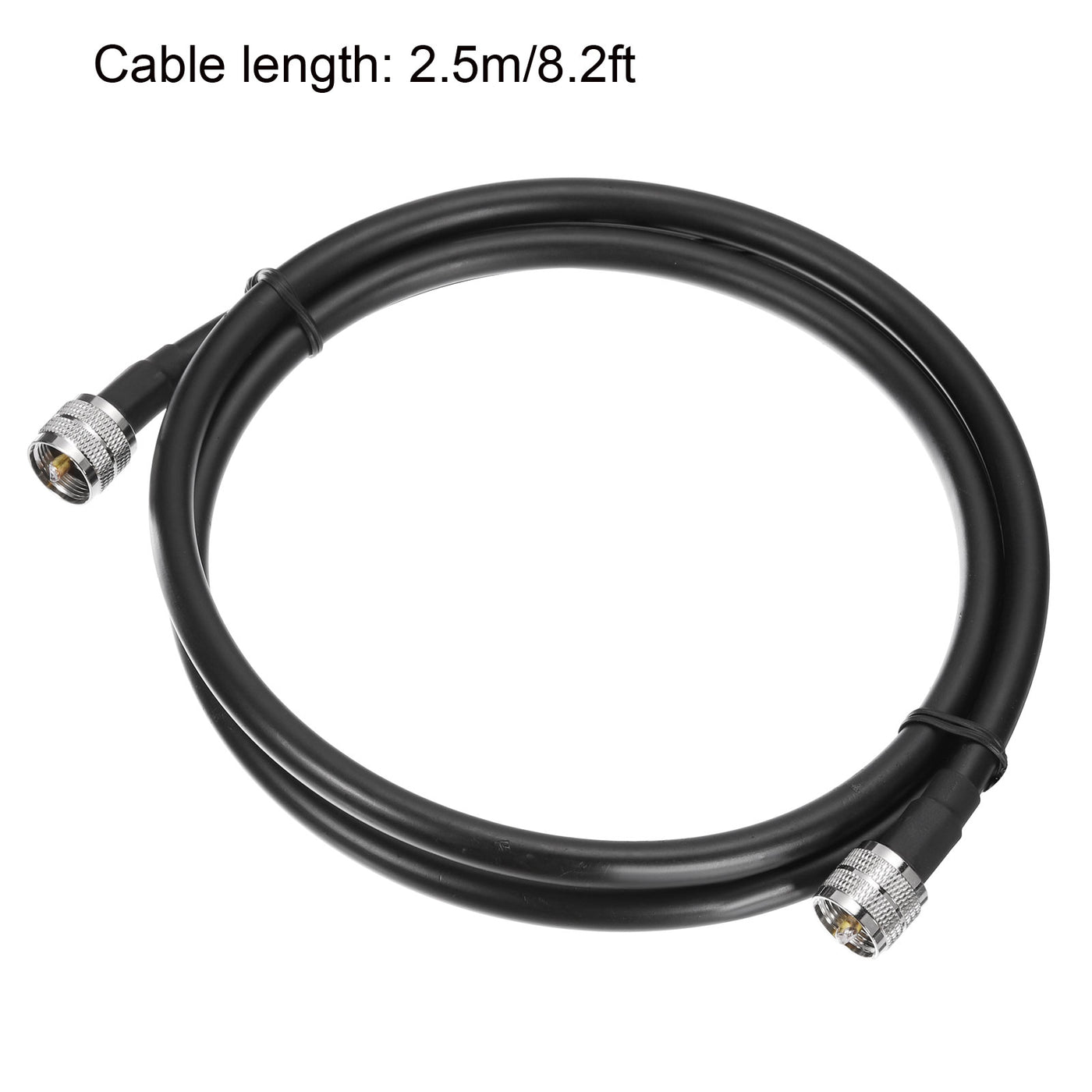 uxcell Uxcell RG8/U Coax Cable with Pl-259 Male Connectors for CB/Ham Radio 2.5m/8.2ft