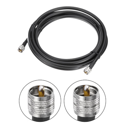 Harfington Uxcell RG8/U Coax Cable with Pl-259 Male Connectors for CB/Ham Radio 4.6m/15.1ft