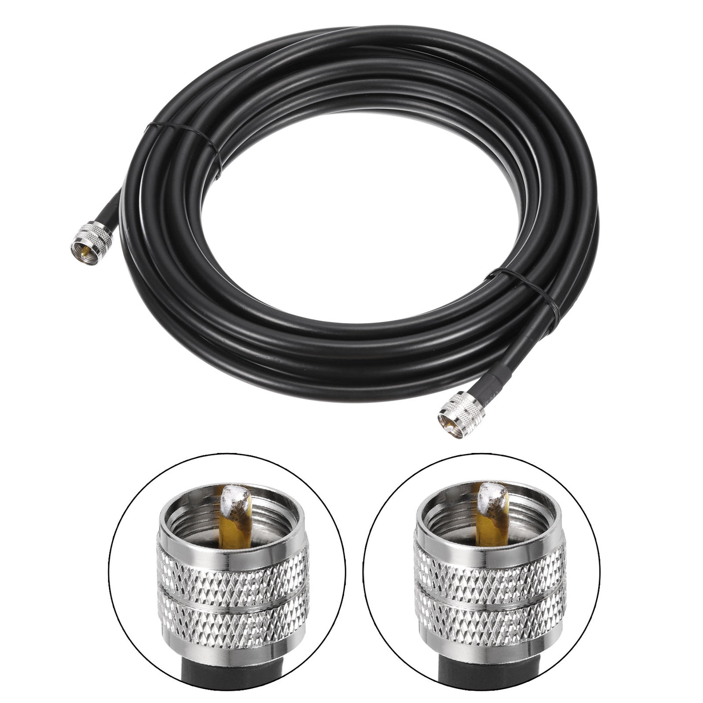 uxcell Uxcell RG8/U Coax Cable with Pl-259 Male Connectors for CB/Ham Radio 5.5m/18ft