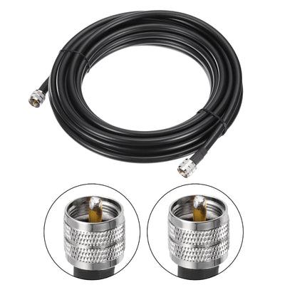 Harfington Uxcell RG8/U Coax Cable with Pl-259 Male Connectors for CB/Ham Radio 5.5m/18ft