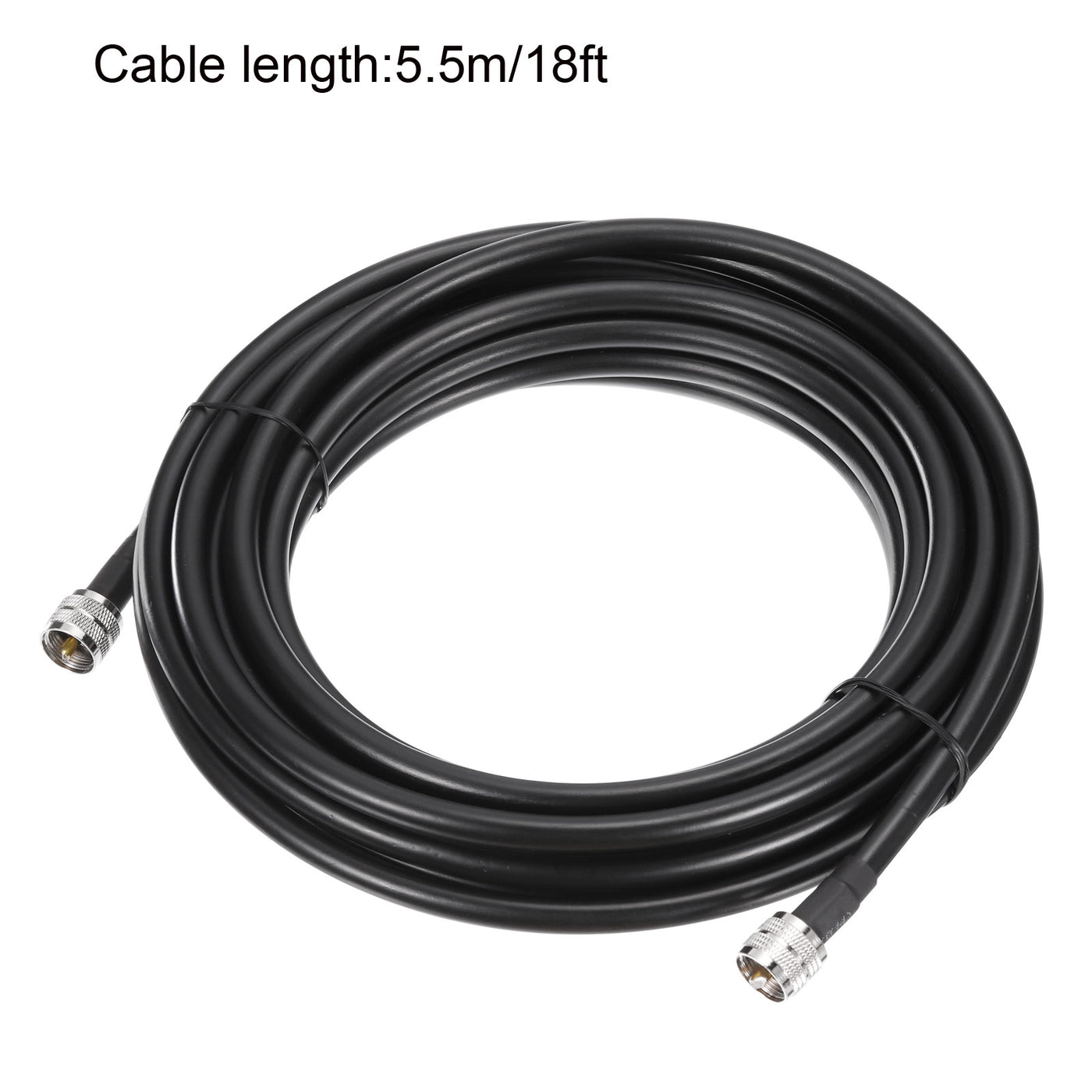 uxcell Uxcell RG8/U Coax Cable with Pl-259 Male Connectors for CB/Ham Radio 5.5m/18ft