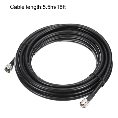 Harfington Uxcell RG8/U Coax Cable with Pl-259 Male Connectors for CB/Ham Radio 5.5m/18ft