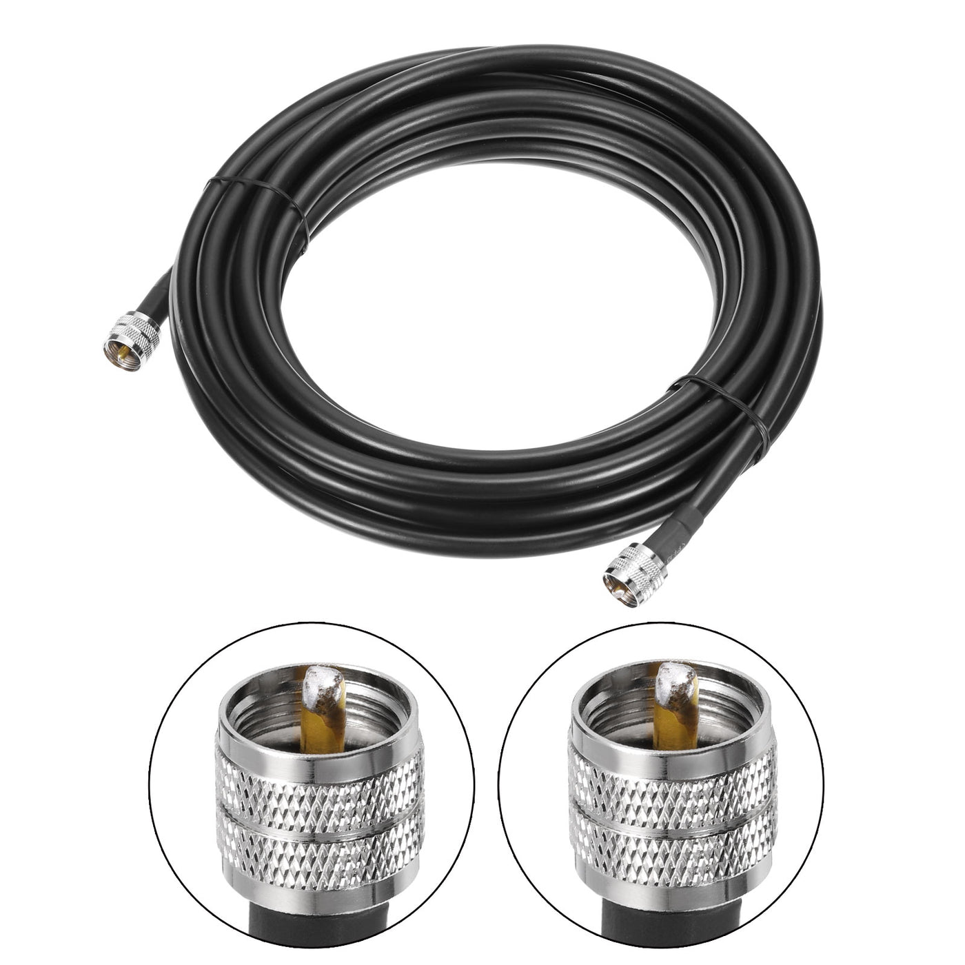 uxcell Uxcell RG8/U Coax Cable with Pl-259 Male Connectors for CB/Ham Radio 6m/19.7ft