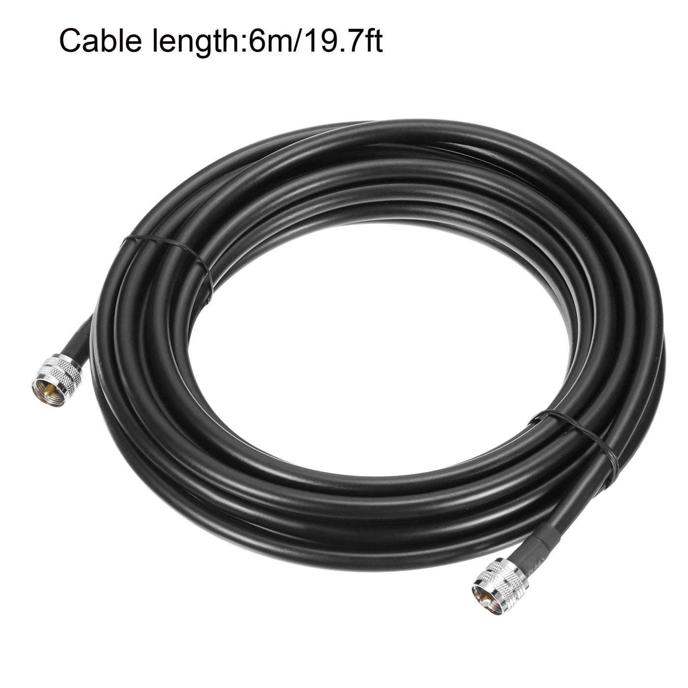 uxcell Uxcell RG8/U Coax Cable with Pl-259 Male Connectors for CB/Ham Radio 6m/19.7ft