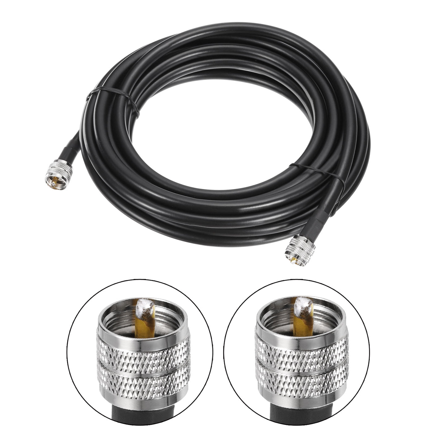 uxcell Uxcell RG8/U Coax Cable with Pl-259 Male Connectors for CB/Ham Radio 7.6m/24.9ft