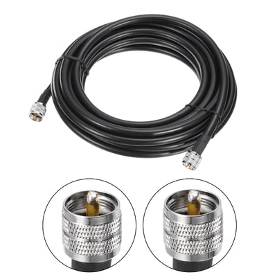 Harfington Uxcell RG8/U Coax Cable with Pl-259 Male Connectors for CB/Ham Radio 7.6m/24.9ft