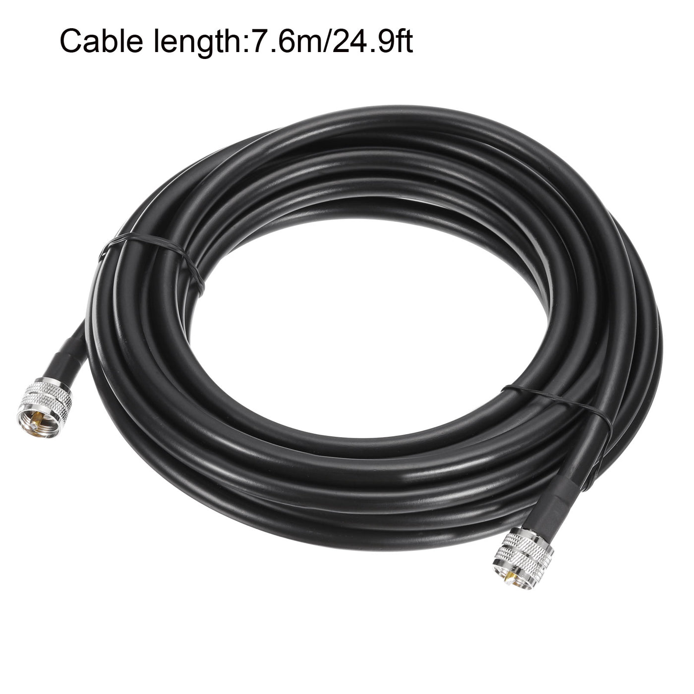 uxcell Uxcell RG8/U Coax Cable with Pl-259 Male Connectors for CB/Ham Radio 7.6m/24.9ft