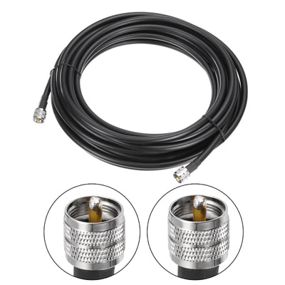 Harfington Uxcell RG8 CB Koax Kabel Jumper Kabel mit Pl-259 Stecker zu Stecker Anschlüssen Niedrige Verlust CB Antenne für CB/Ham Radio 10.6m/34.8ft