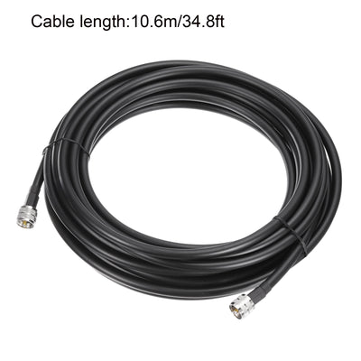 Harfington Uxcell RG8 CB Koax Kabel Jumper Kabel mit Pl-259 Stecker zu Stecker Anschlüssen Niedrige Verlust CB Antenne für CB/Ham Radio 10.6m/34.8ft