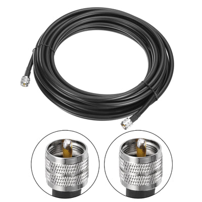 Harfington Uxcell RG8/U Coax Cable with Pl-259 Male Connectors for CB/Ham Radio 15m/49.2ft