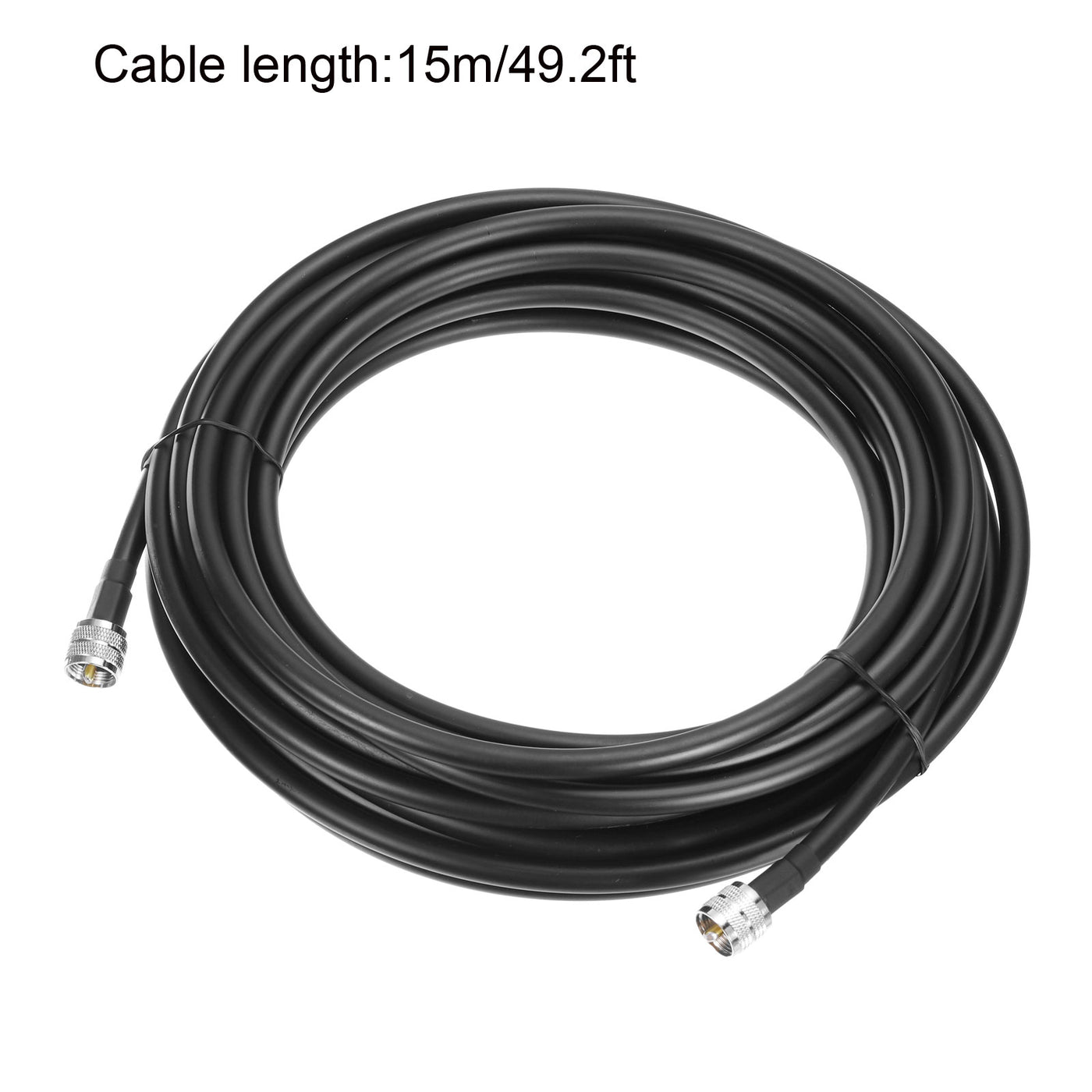 uxcell Uxcell RG8/U Coax Cable with Pl-259 Male Connectors for CB/Ham Radio 15m/49.2ft