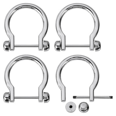 Harfington Uxcell D-Rings Screw in Shackle, 4Pcs 22.5mm U Shape D Ring for Purse Bag DIY, Silver