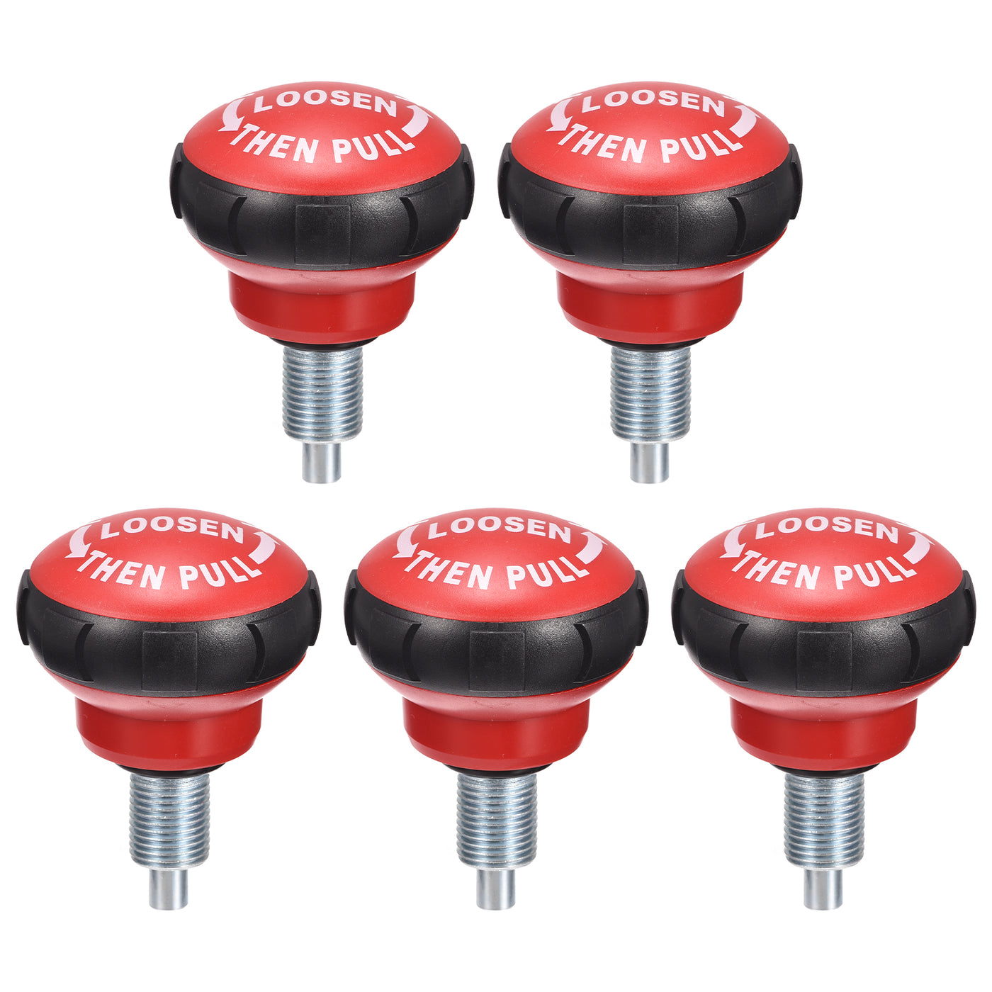 uxcell Uxcell Pull Pin Spring Knobs Replacement Parts, M16 Exercise Bike Adjustment Pull Pin Knob for Home Fitness Height Adjustment, Black Red 5Pcs