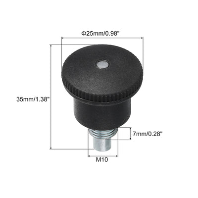 Harfington Uxcell Pull Pin Spring Knob Replacement Parts, M10 Adjustment Fitness Pull Pin Knob for Home Fitness Exercise Bike, Black 1Pcs