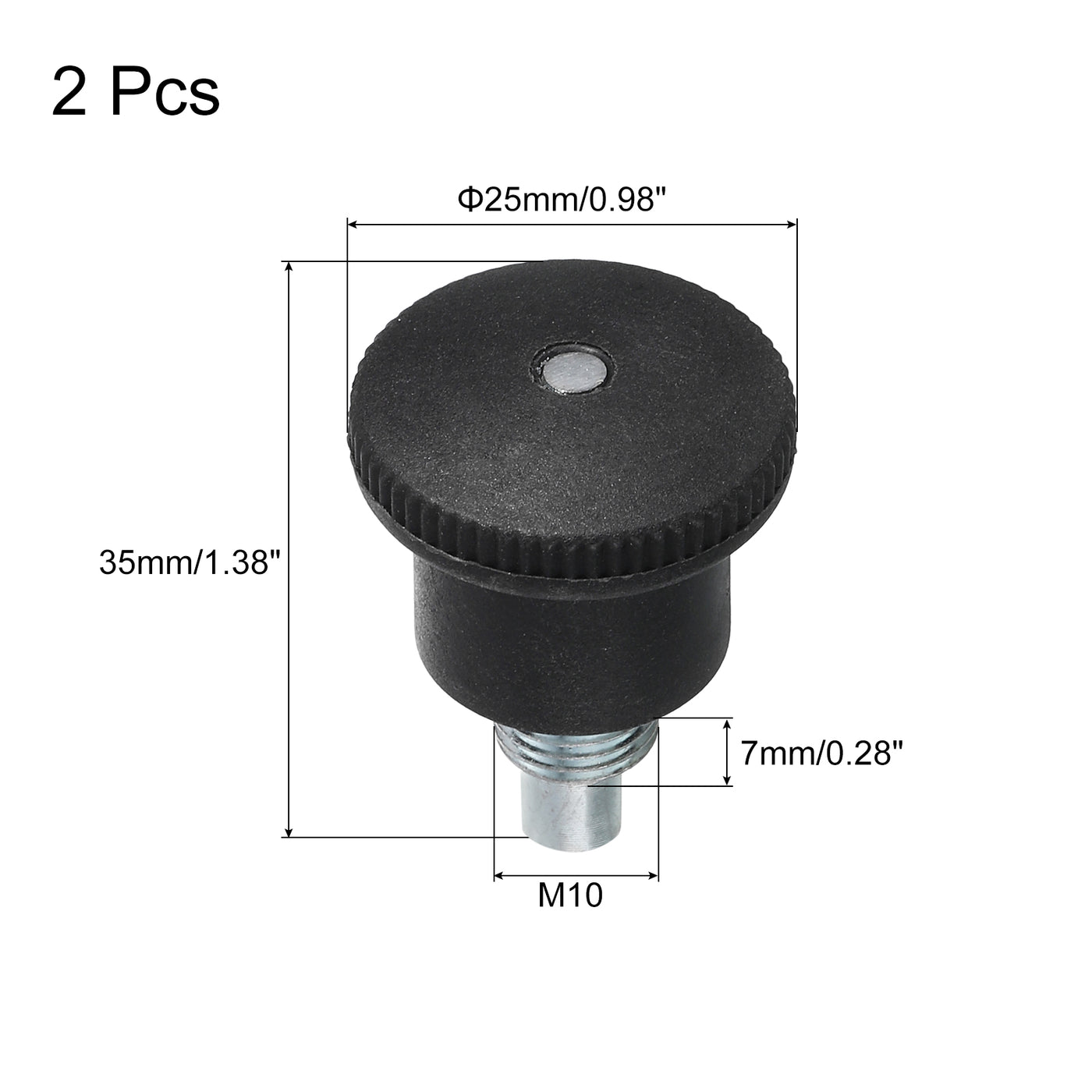 uxcell Uxcell 2Pcs Pull Pin Spring Knob Replacement Parts, M10 Fitness Pull Pin Knob for Fitness Exercise Bike, Black