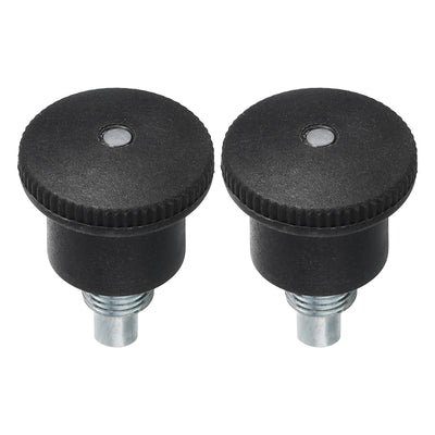 Harfington Uxcell 2Pcs Pull Pin Spring Knob Replacement Parts, M10 Fitness Pull Pin Knob for Fitness Exercise Bike, Black