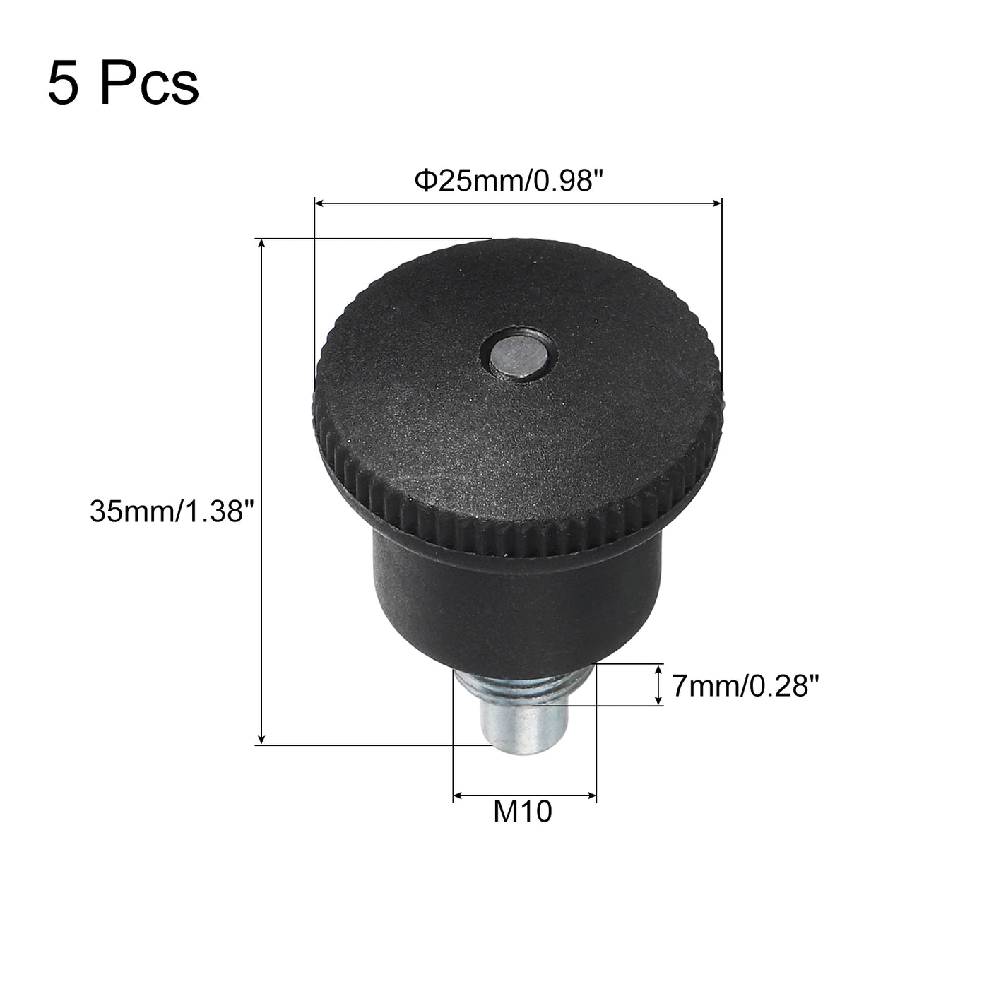 uxcell Uxcell Pull Pin Spring Knob Replacement Parts, M10 Adjustment Fitness Pull Pin Knob for Home Fitness Exercise Bike, Black 5Pcs