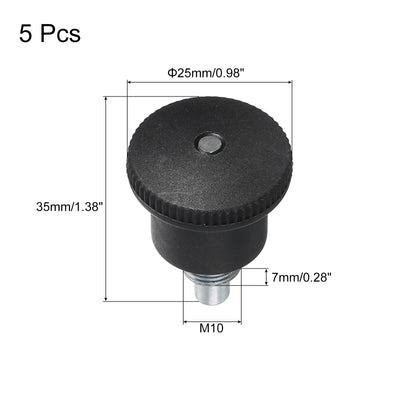 Harfington Uxcell Pull Pin Spring Knob Replacement Parts, M10 Adjustment Fitness Pull Pin Knob for Home Fitness Exercise Bike, Black 5Pcs