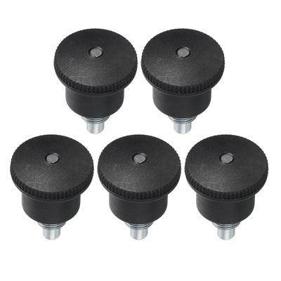 Harfington Uxcell Pull Pin Spring Knob Replacement Parts, M10 Adjustment Fitness Pull Pin Knob for Home Fitness Exercise Bike, Black 5Pcs