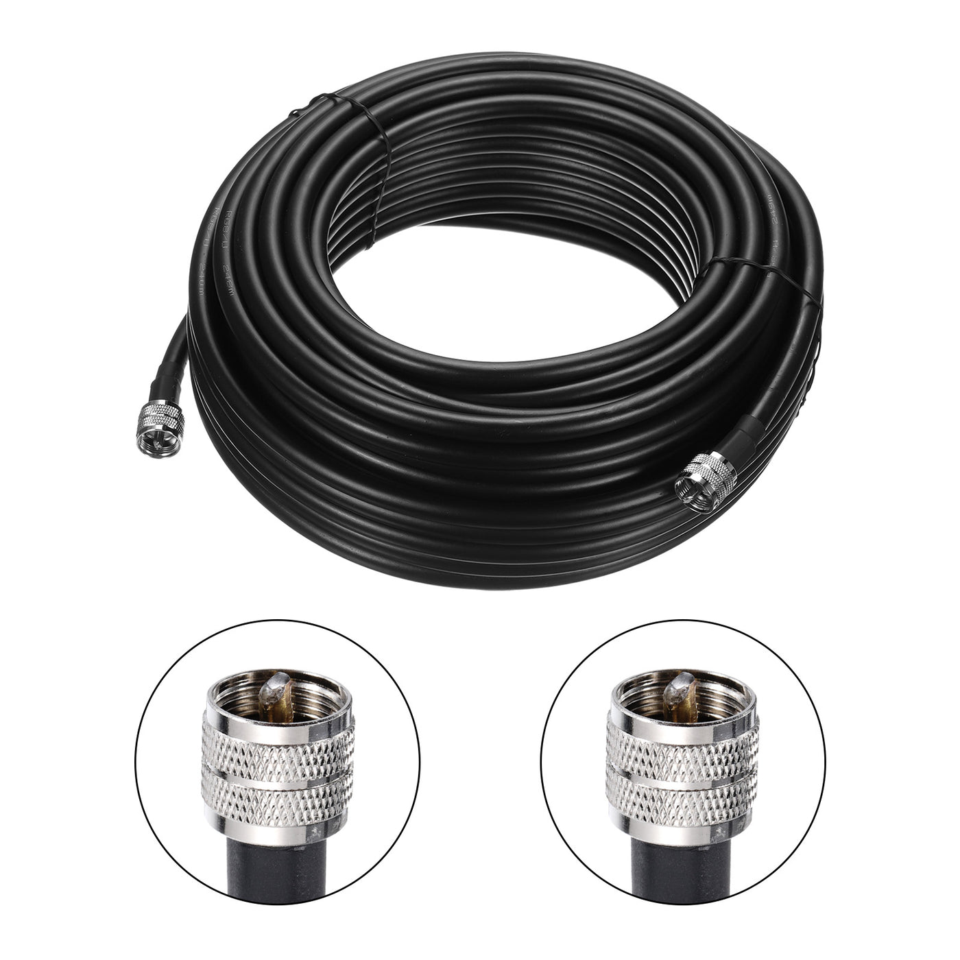 uxcell Uxcell RG8/U Coax Cable with Pl-259 Male Connectors for CB/Ham Radio 30.5m/100ft