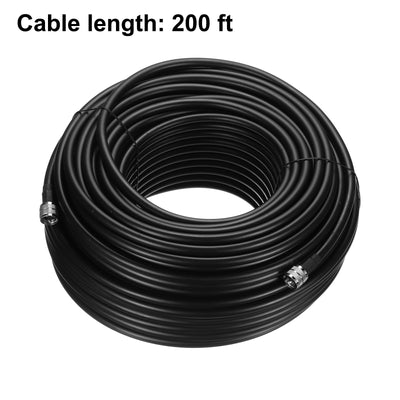 Harfington Uxcell RG8/U Coax Cable with Pl-259 Male Connectors for CB/Ham Radio 61m/200ft