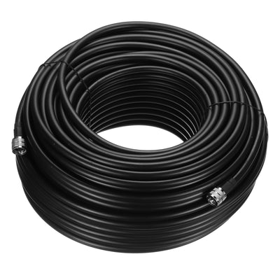 Harfington Uxcell RG8/U Coax Cable with Pl-259 Male Connectors for CB/Ham Radio 61m/200ft