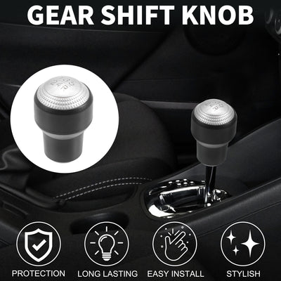 Harfington 5 Speed Manual Gear Shifter Knob for Hyundai Ix35 Ab Durable | Front Automotive Gearbox Stick Shifter Lever Knob Black and Silver Tone Plastic 1 Pcs