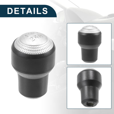 Harfington 5 Speed Manual Gear Shifter Knob for Hyundai Ix35 Ab Durable | Front Automotive Gearbox Stick Shifter Lever Knob Black and Silver Tone Plastic 1 Pcs