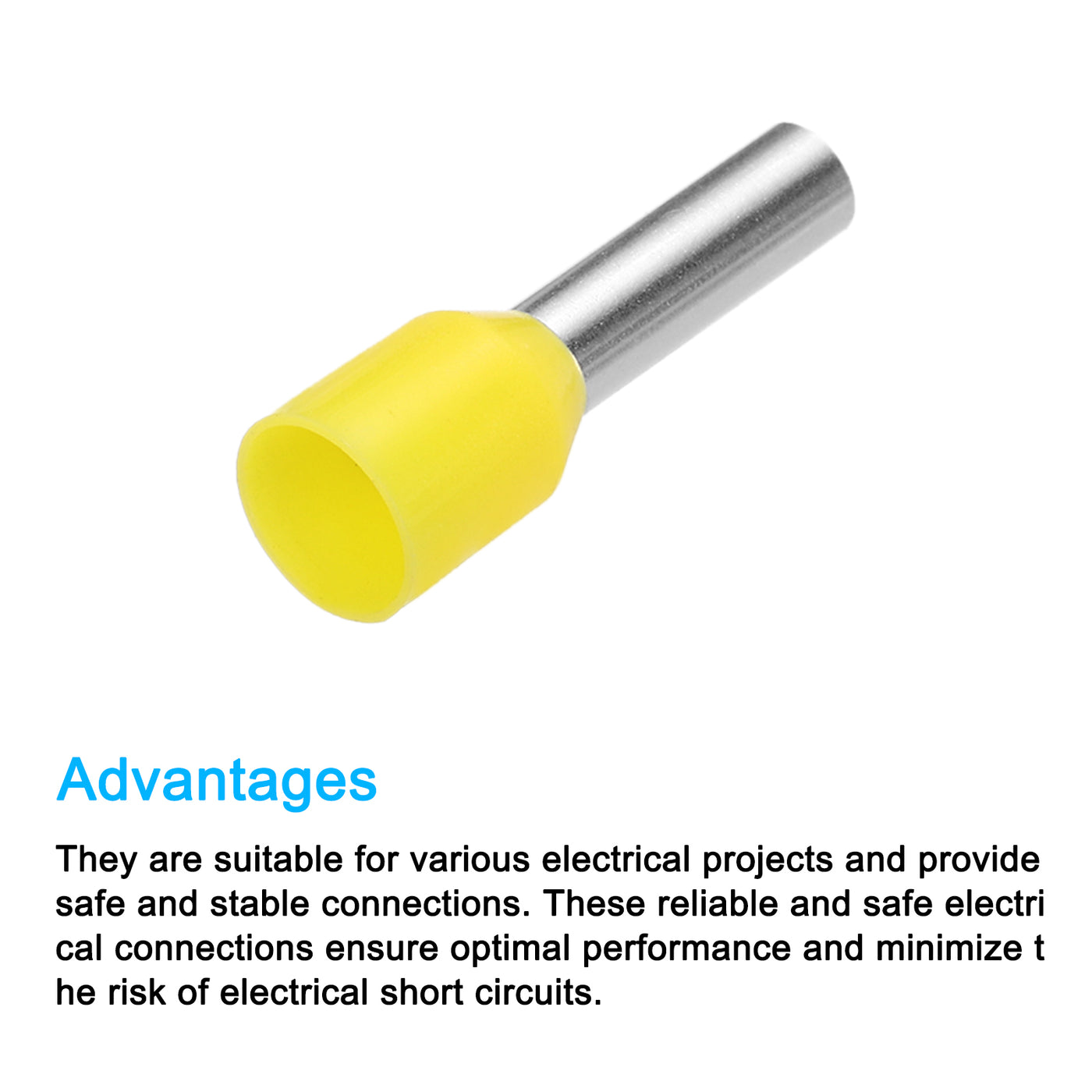 uxcell Uxcell 2000 Pcs Insulated Ferrule Wire Connector Electrical Crimp Terminal 10 AWG Yellow