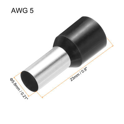 Harfington Uxcell 2000 Pcs Insulated Ferrule Wire Connector Electrical Crimp Terminal 5 AWG Black