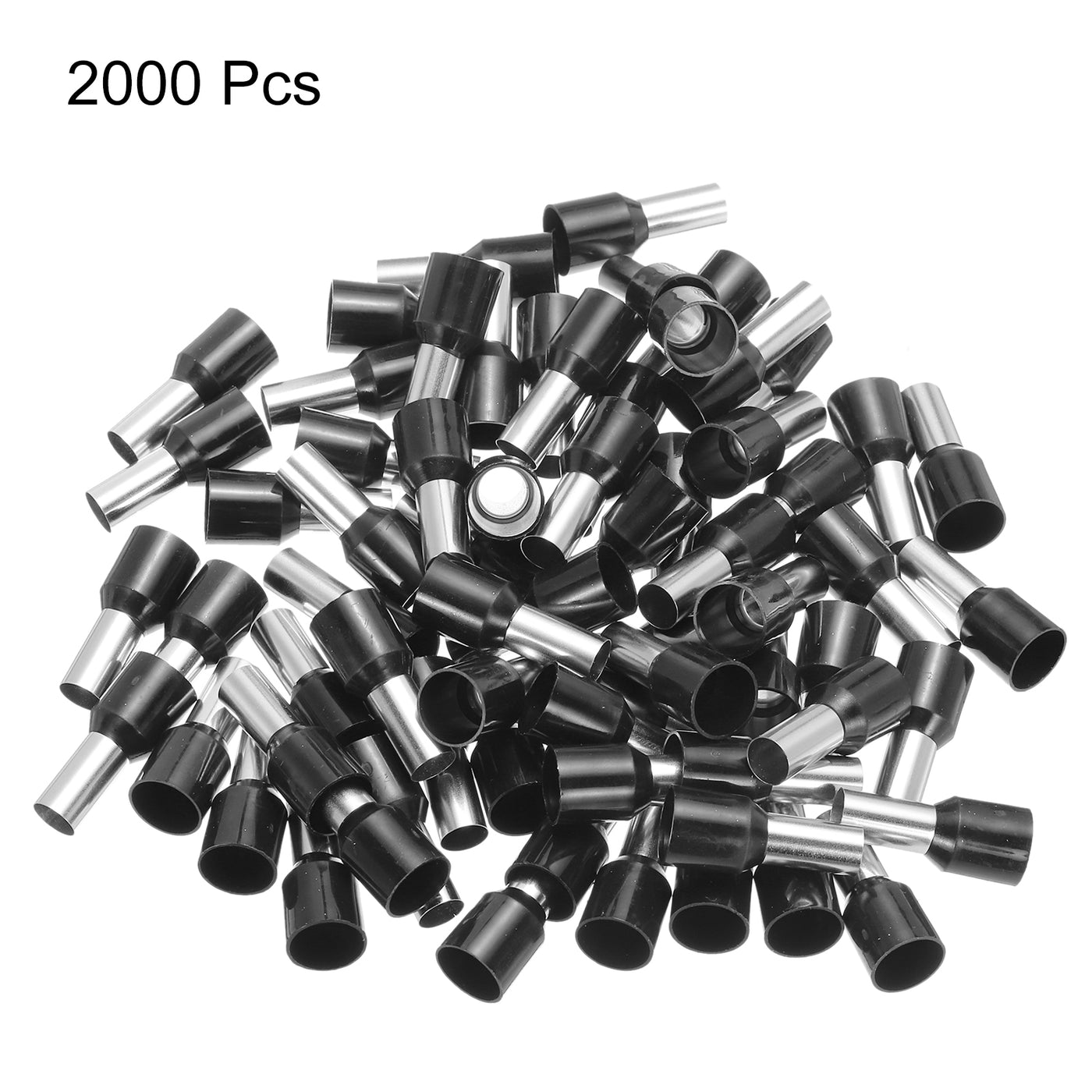 uxcell Uxcell 2000 Pcs Insulated Ferrule Wire Connector Electrical Crimp Terminal 5 AWG Black