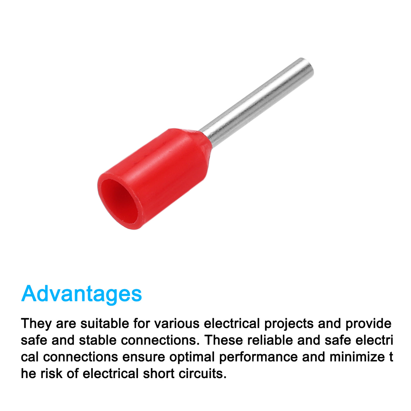 uxcell Uxcell 2000 Pcs Insulated Ferrule Wire Connector Electrical Crimp Terminal 22 AWG Red