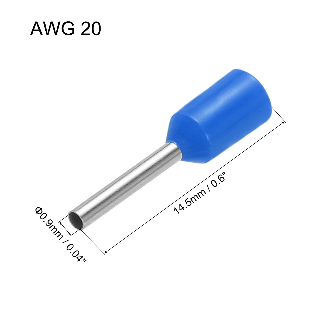 uxcell Uxcell 2000 Pcs Insulated Ferrule Wire Connector Electrical Crimp Terminal 20 AWG Blue