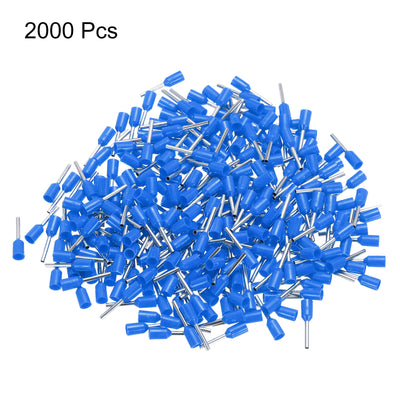 Harfington Uxcell 2000 Pcs Insulated Ferrule Wire Connector Electrical Crimp Terminal 20 AWG Blue