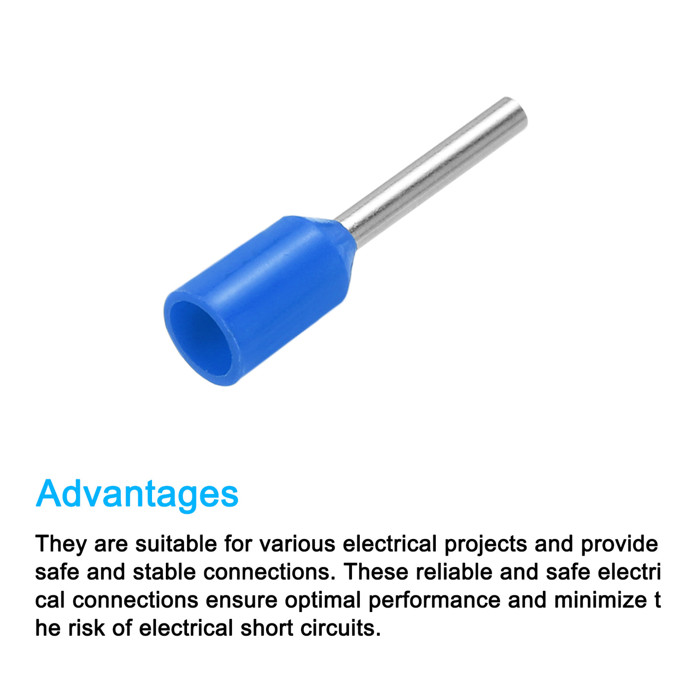 uxcell Uxcell 2000 Pcs Insulated Ferrule Wire Connector Electrical Crimp Terminal 20 AWG Blue