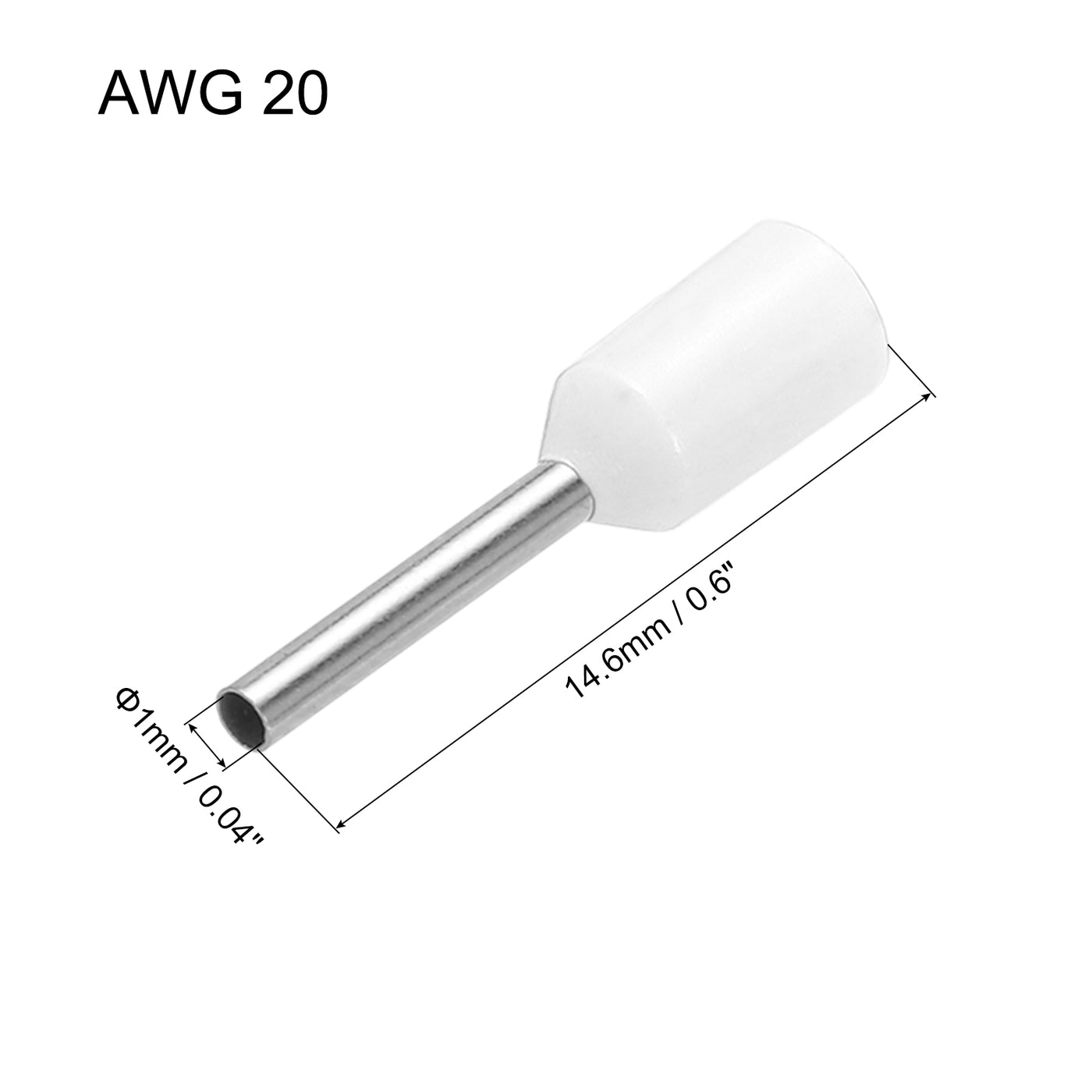 uxcell Uxcell 2000 Pcs Insulated Ferrule Wire Connector Electrical Crimp Terminal 20 AWG White