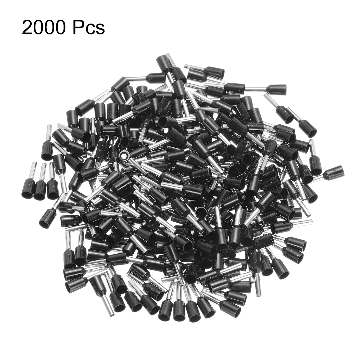 uxcell Uxcell 2000 Pcs Insulated Ferrule Wire Connector Electrical Crimp Terminal 16 AWG Black