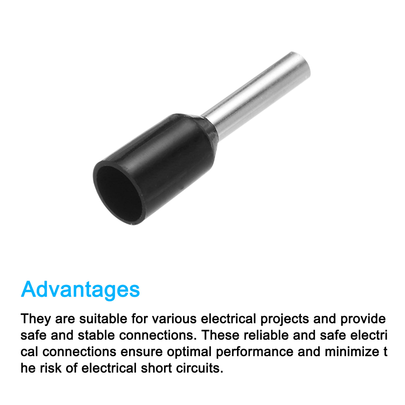 uxcell Uxcell 2000 Pcs Insulated Ferrule Wire Connector Electrical Crimp Terminal 16 AWG Black