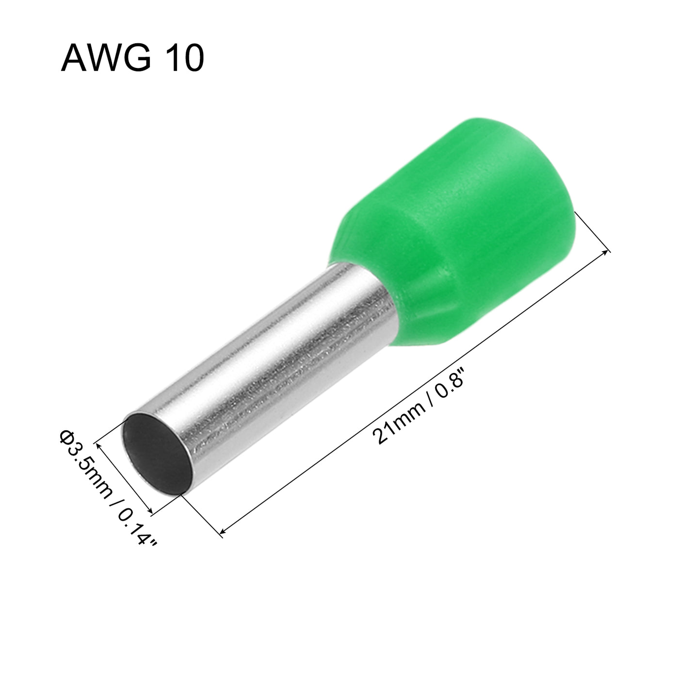 uxcell Uxcell 2000 Pcs Insulated Ferrule Wire Connector Electrical Crimp Terminal 10 AWG Green