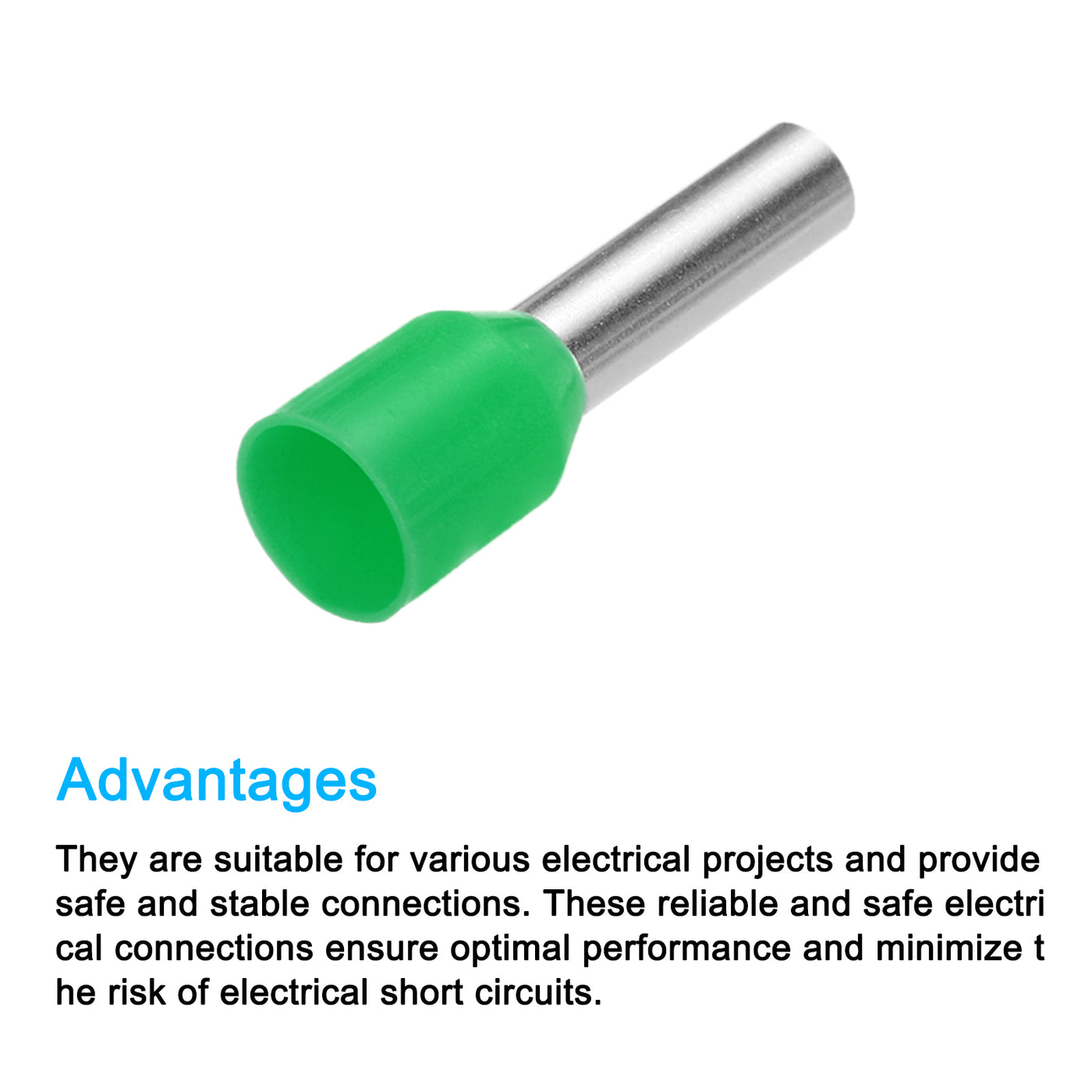 uxcell Uxcell 2000 Pcs Insulated Ferrule Wire Connector Electrical Crimp Terminal 10 AWG Green