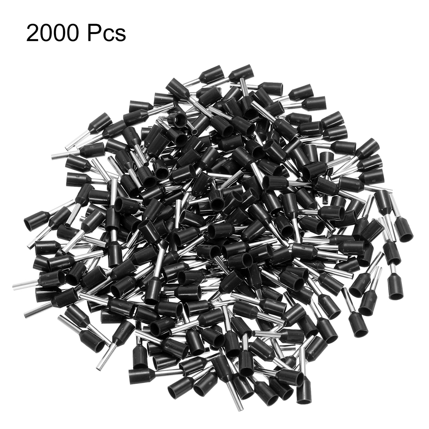 uxcell Uxcell 2000 Pcs Insulated Ferrule Wire Connector Electrical Crimp Terminal 18 AWG Black