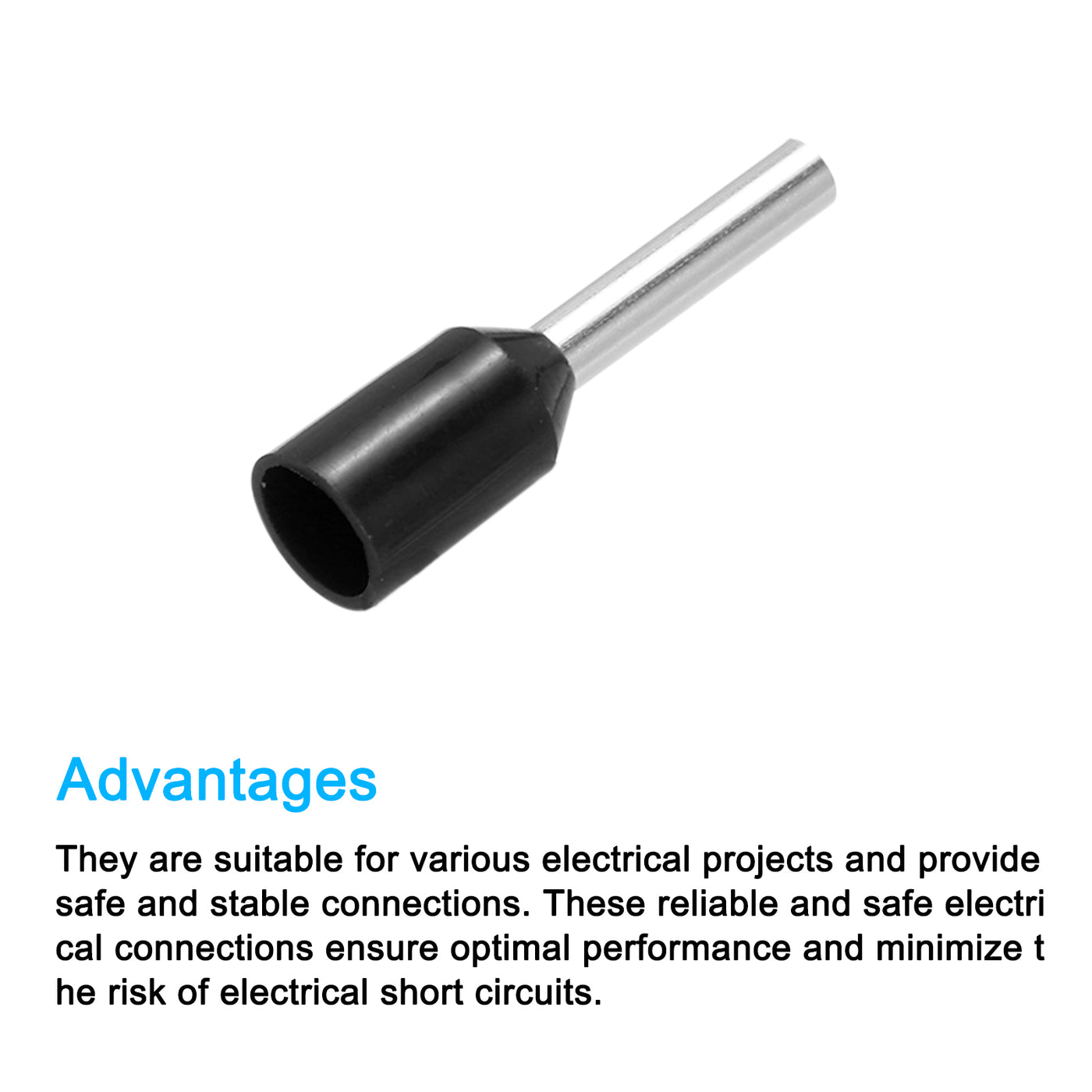 uxcell Uxcell 2000 Pcs Insulated Ferrule Wire Connector Electrical Crimp Terminal 18 AWG Black