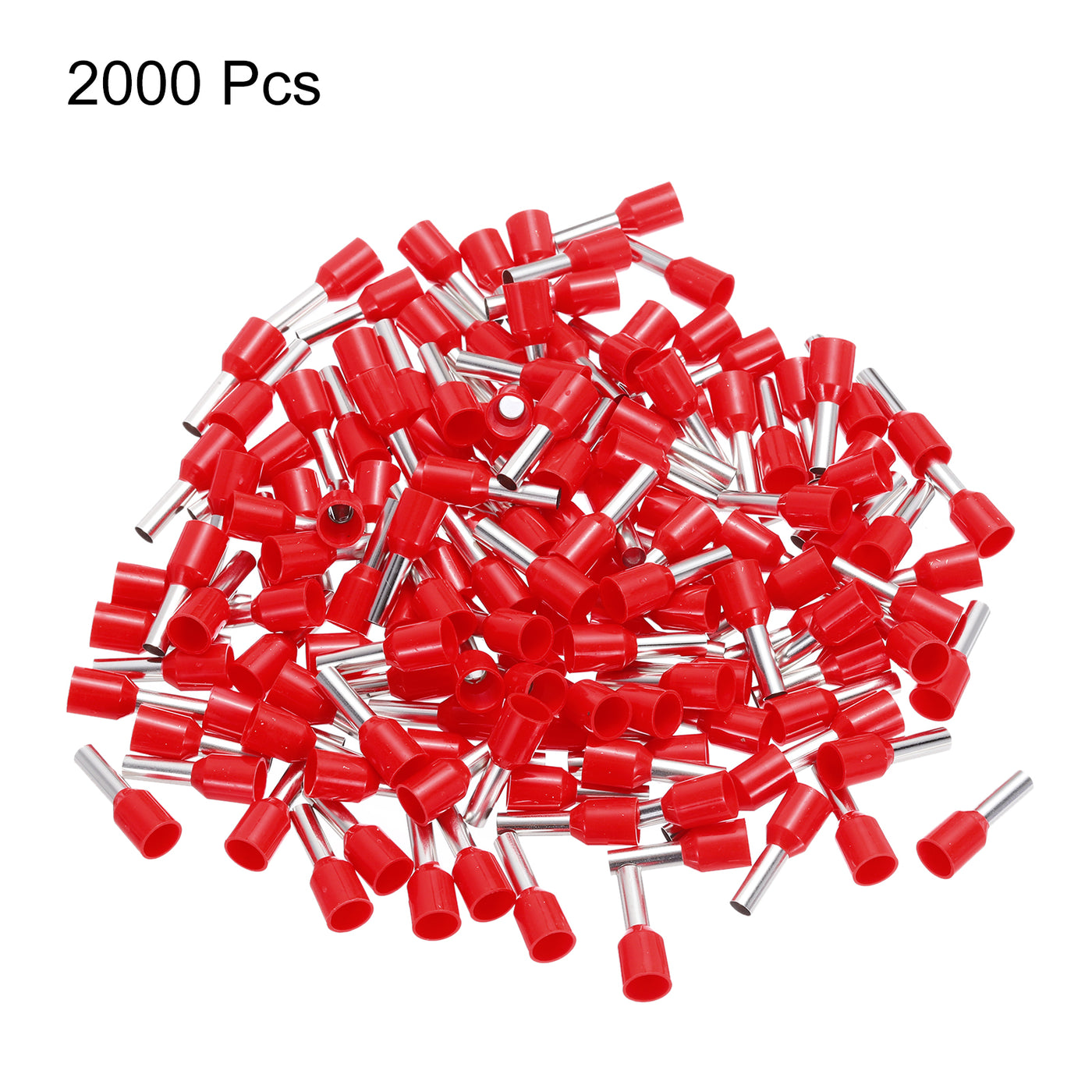 uxcell Uxcell 2000 Pcs Insulated Ferrule Wire Connector Electrical Crimp Terminal 12 AWG Red