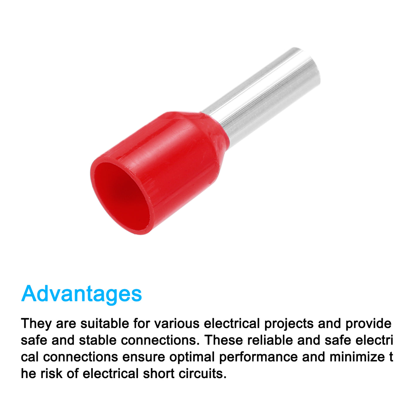 uxcell Uxcell 2000 Pcs Insulated Ferrule Wire Connector Electrical Crimp Terminal 12 AWG Red