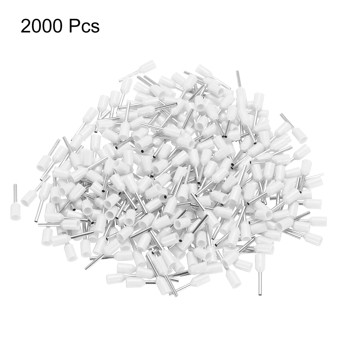 uxcell Uxcell 2000 Pcs Insulated Ferrule Wire Connector Electrical Crimp Terminal 22 AWG White