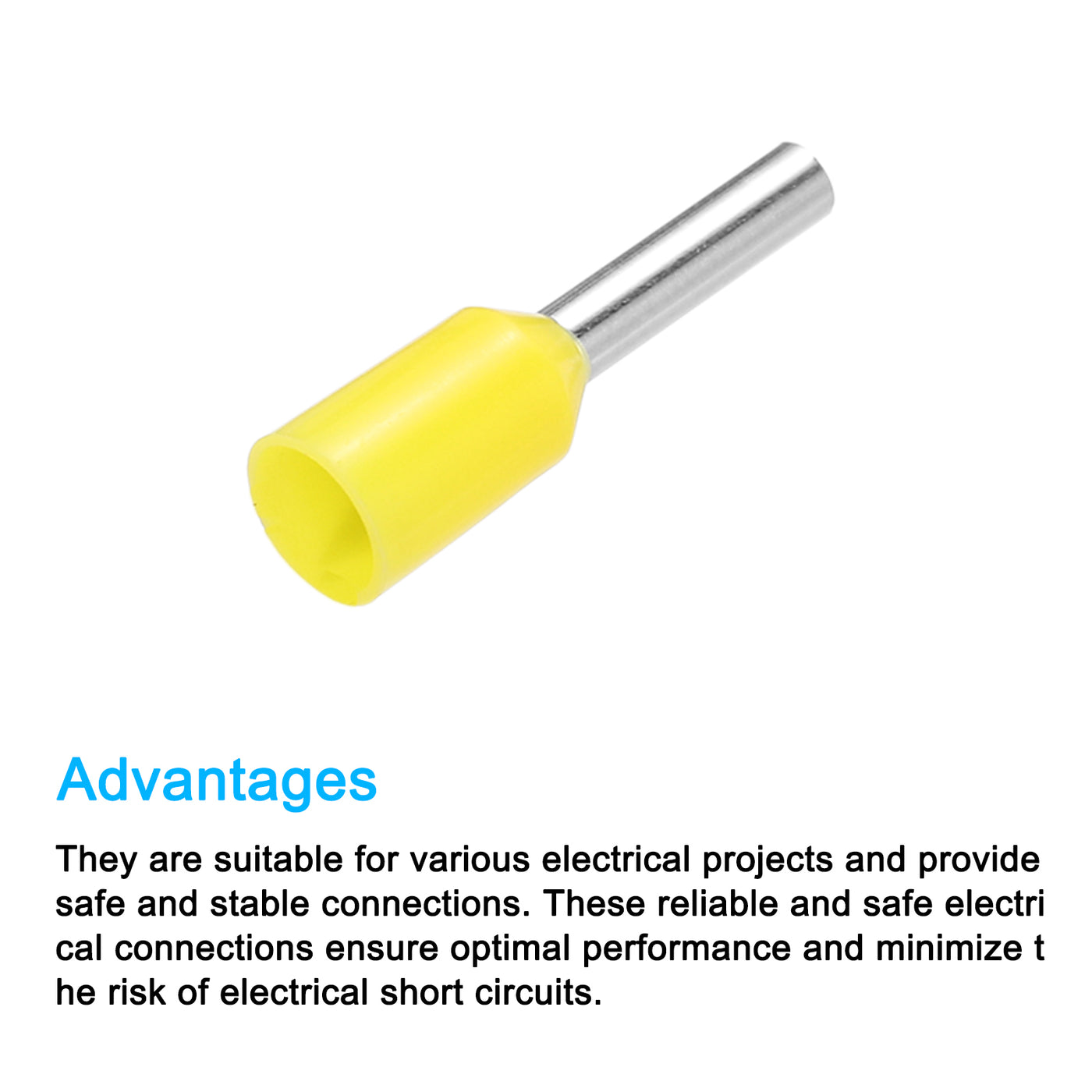 uxcell Uxcell 2000 Pcs Insulated Ferrule Wire Connector Electrical Crimp Terminal 16 AWG Yellow