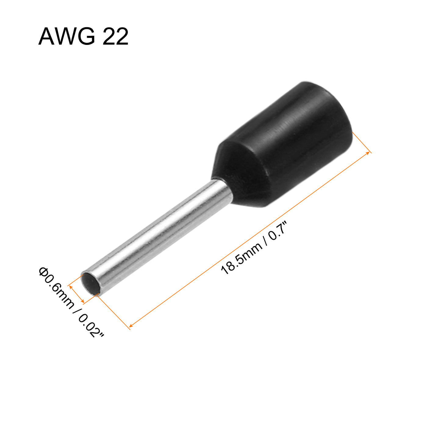 uxcell Uxcell 2000 Pcs Insulated Ferrule Wire Connector Electrical Crimp Terminal 22 AWG Black