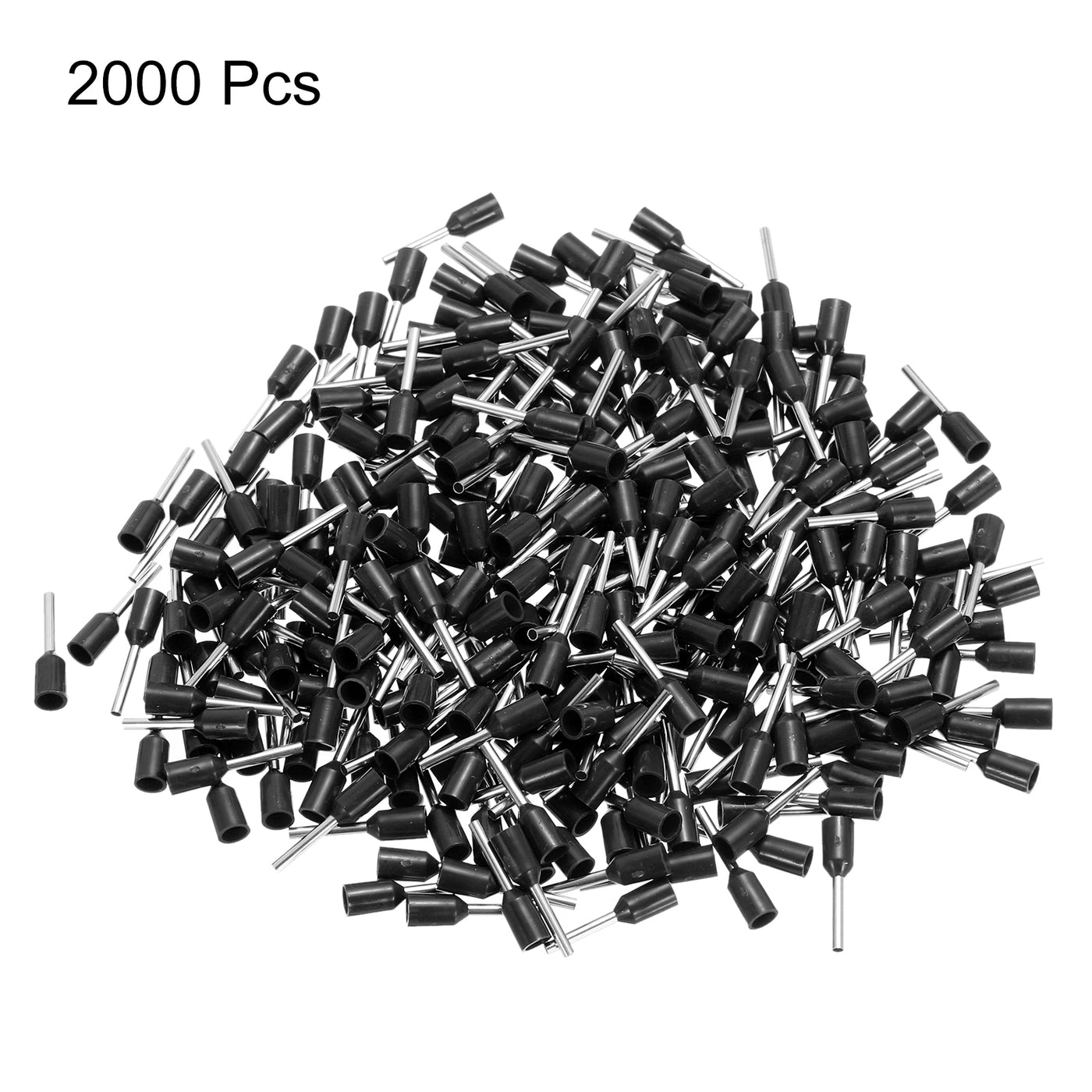 uxcell Uxcell 2000 Pcs Insulated Ferrule Wire Connector Electrical Crimp Terminal 22 AWG Black