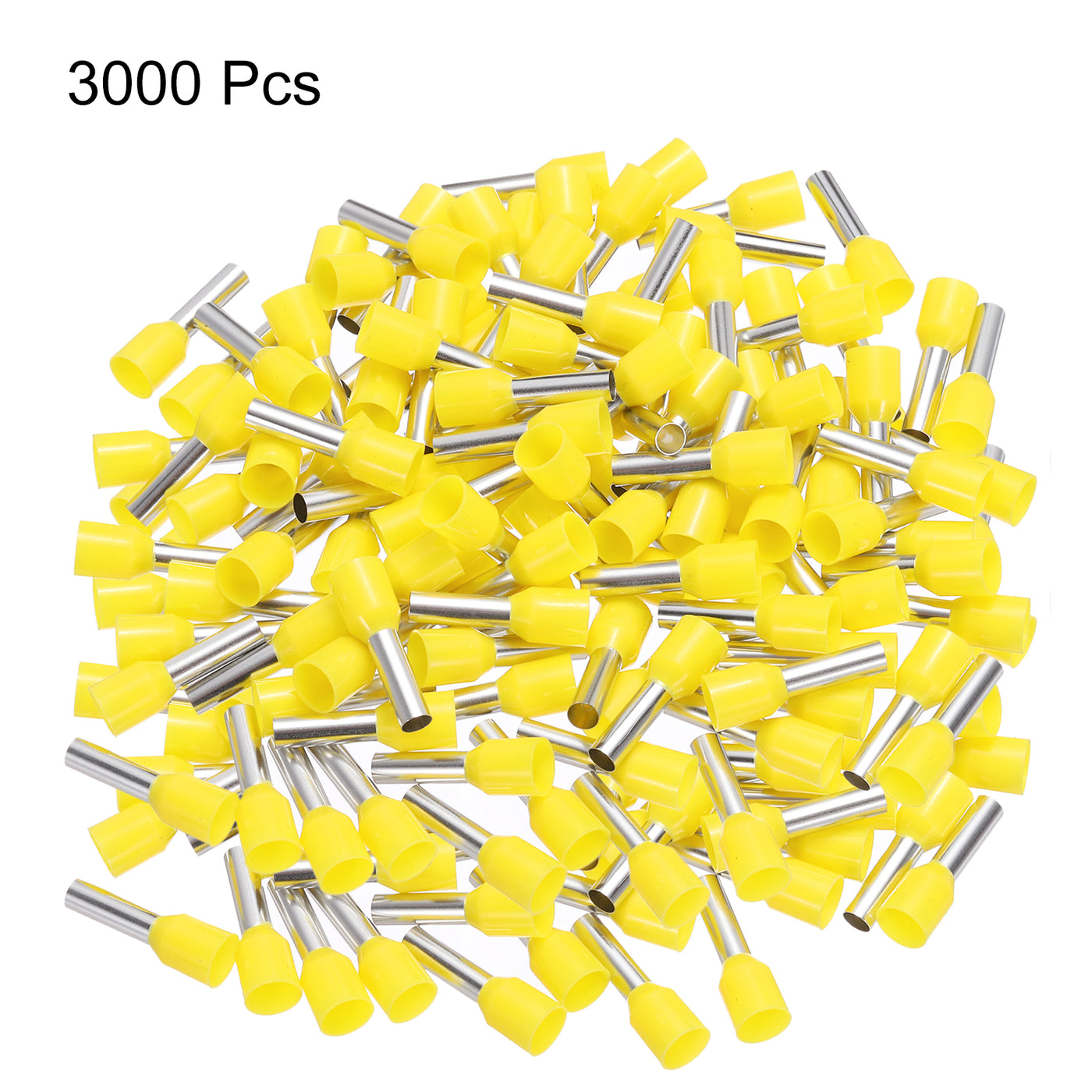 uxcell Uxcell 3000 Pcs Insulated Ferrule Wire Connector Electrical Crimp Terminal 10 AWG Yellow